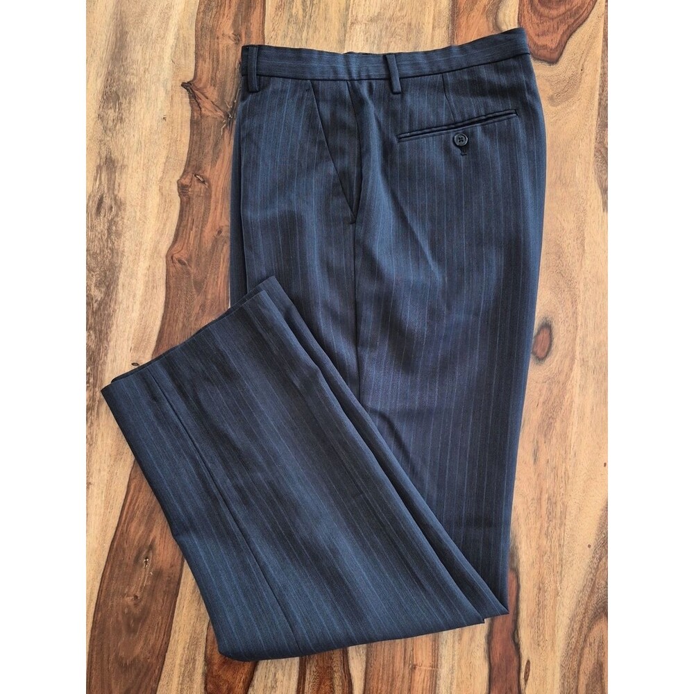 Calvin Klein Striped, 72% Wool Blend Pants Sz 33W 32L - Picture 10 of 15